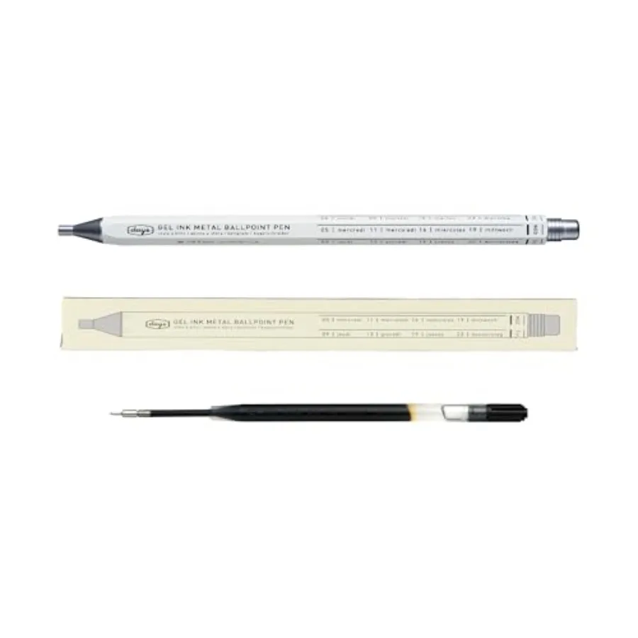 

Гелевая ручка Days с металлическим корпусом - 0,5 мм, выдвижная, в ретро-стиле, легкая, сделана в Японии - идеально подходит для школы и офиса