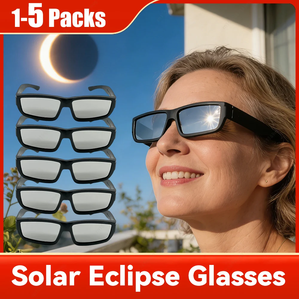1/2/3/5 Pack Safe Shades Meets ISO 12312-2:2015(E) Standards Solar Eclipse Observation Glasses for Direct Solar Eclipse Viewing