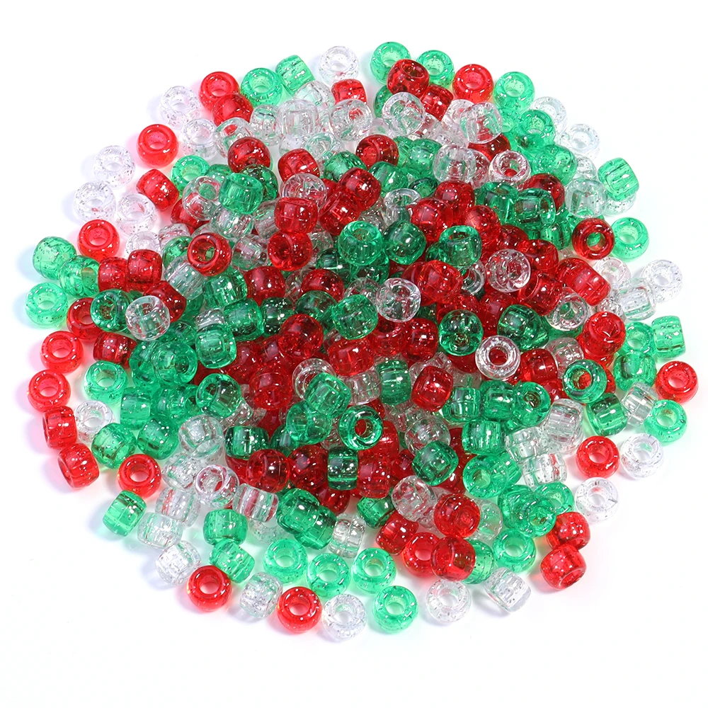 200 Stück 6 x 9 mm bunte Pony-Perlen, modisch, großes Loch, Acryl-Perlen, für Kinder, DIY-Schlüsselanhänger, Basteln, Dekorationen, Zubehör – Detail 4