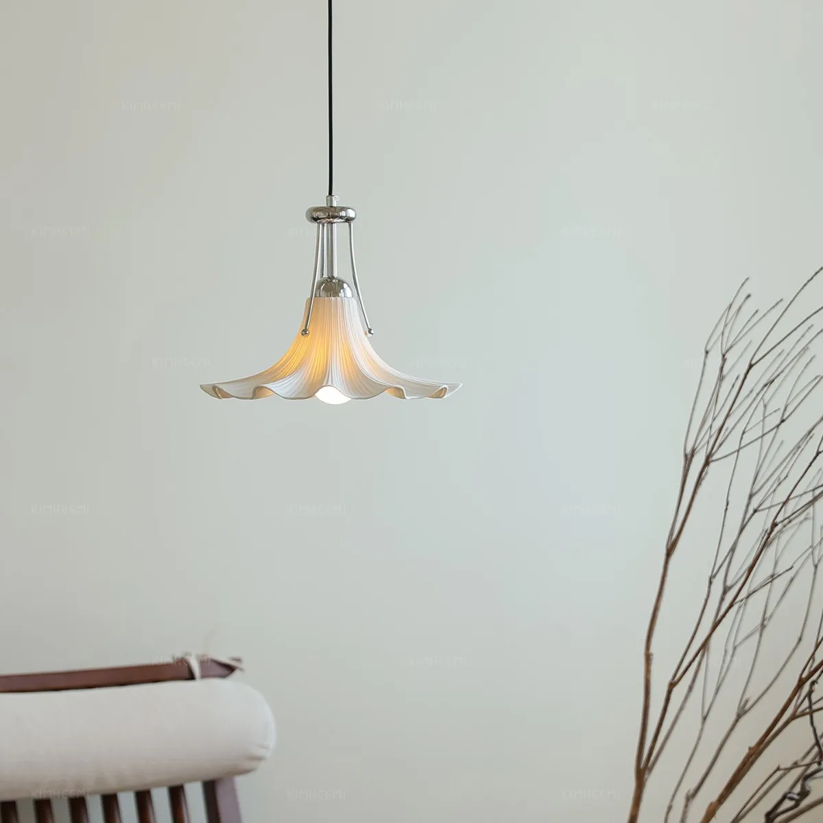 Bauhaus Hibiscus Flower Pendant Light Vintage Designer Wood Ceiling Lamp For Cafe Bedroom Bedside Luxury Entryway Hanging Lighti