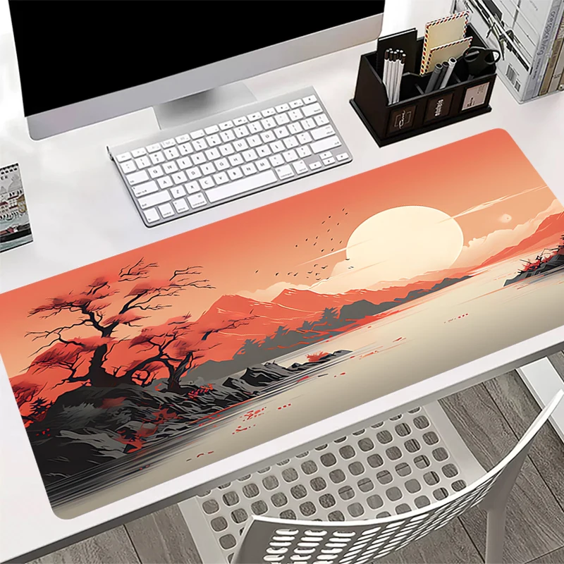 

Gaming Mouse Pad Landscape Red Moon Map New HD Pc Home Mousepad XXL Keyboard Pad Non-Slip Office Carpet Laptop Mice Pad Gift