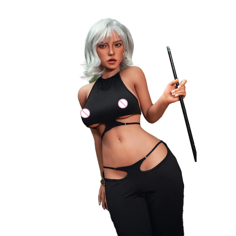 Blonde sex doll, metal frame, sexy breasts, big buttocks, for male masturbation, realistic vagina, anus, three-hole sex toy