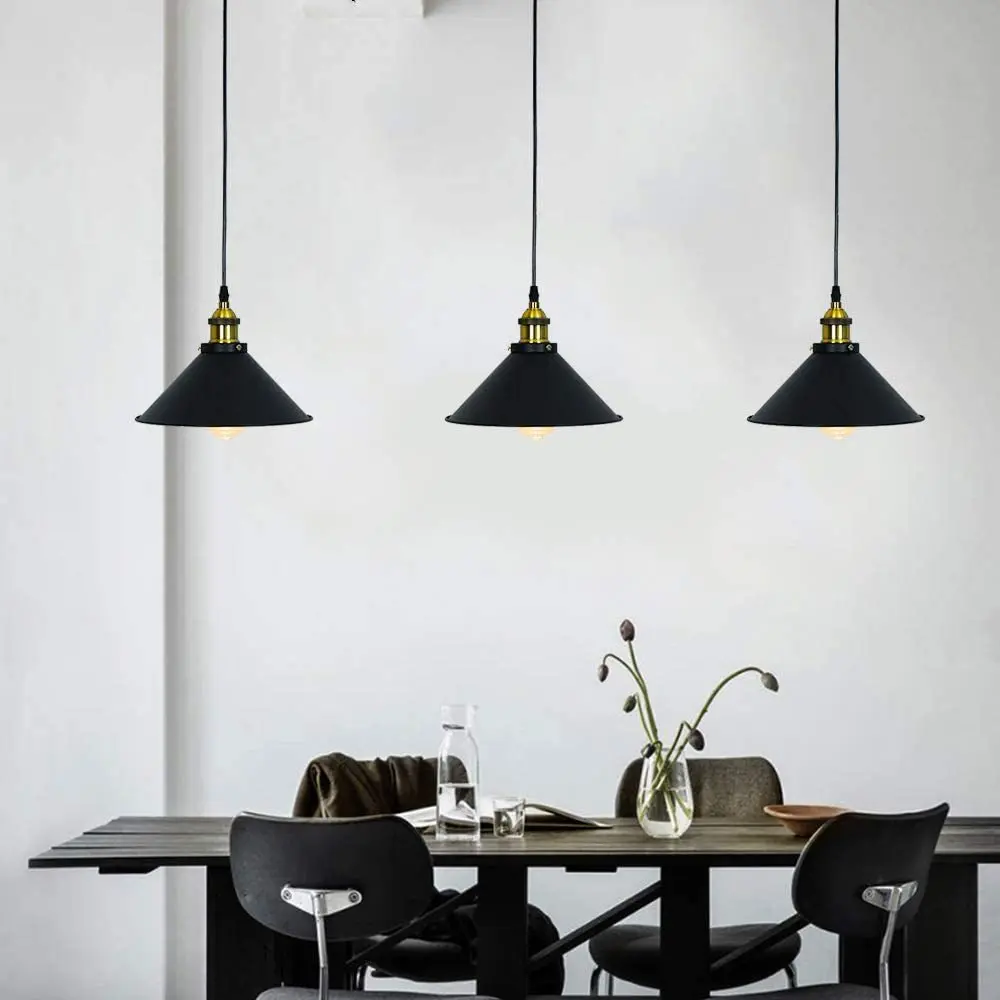 Multi specification wire group pendant lamp, iron art retro black modern light minimalist restaurant bar table lamp