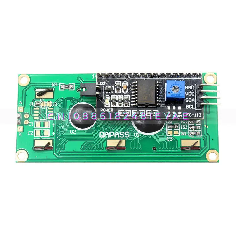 Blue Screen, Yellow-green Screen IIC/I2C 1602 LCD Module Blue Screen Library File Provided