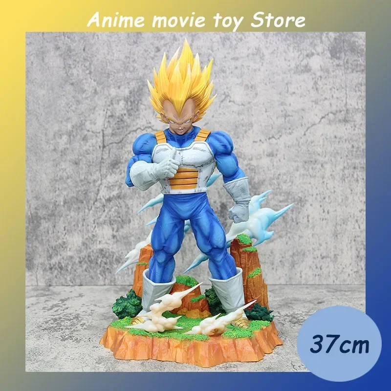 37cm Anime Dragon Ball Figures Cs Vegeta Gk Goku Demonize Super Saiyan Statues Around Anime Scenes Pvc Mod  el Ornament Toy Gift