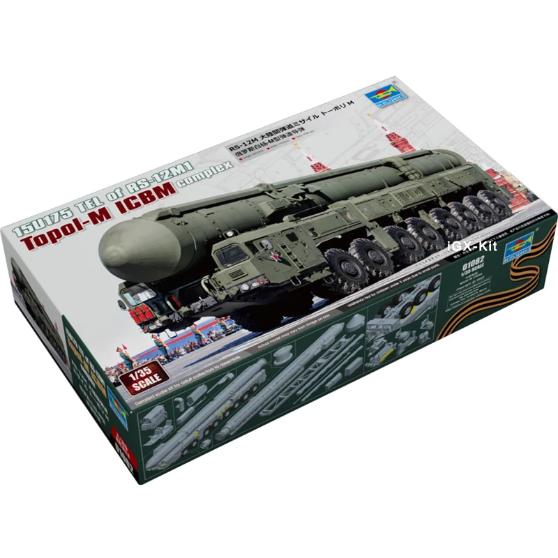 Trumpeter 01082 1/35 Russian 15U175 TEL Of RS-12M1 Topol M Ballistic Missile Military Gift Plastic Assembly Building Model Kit