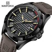 NAVIFORCE, reloj de pulsera deportivo informal para hombre con calendario de cuarzo militar para hombre, reloj de negocios de cuero resistente al agua para hombre, reloj Masculino