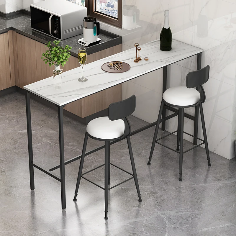

Nordic rock slab bar table Modern light luxury wall narrow table Household partition high table