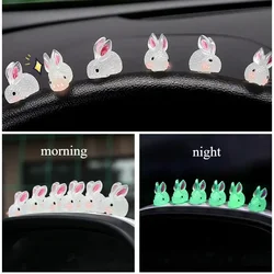 Car Luminous Ornament Bunny Auto Cute Wind Healing Creative Auto Interior Decoration Supplies Decroative Accessories Interior