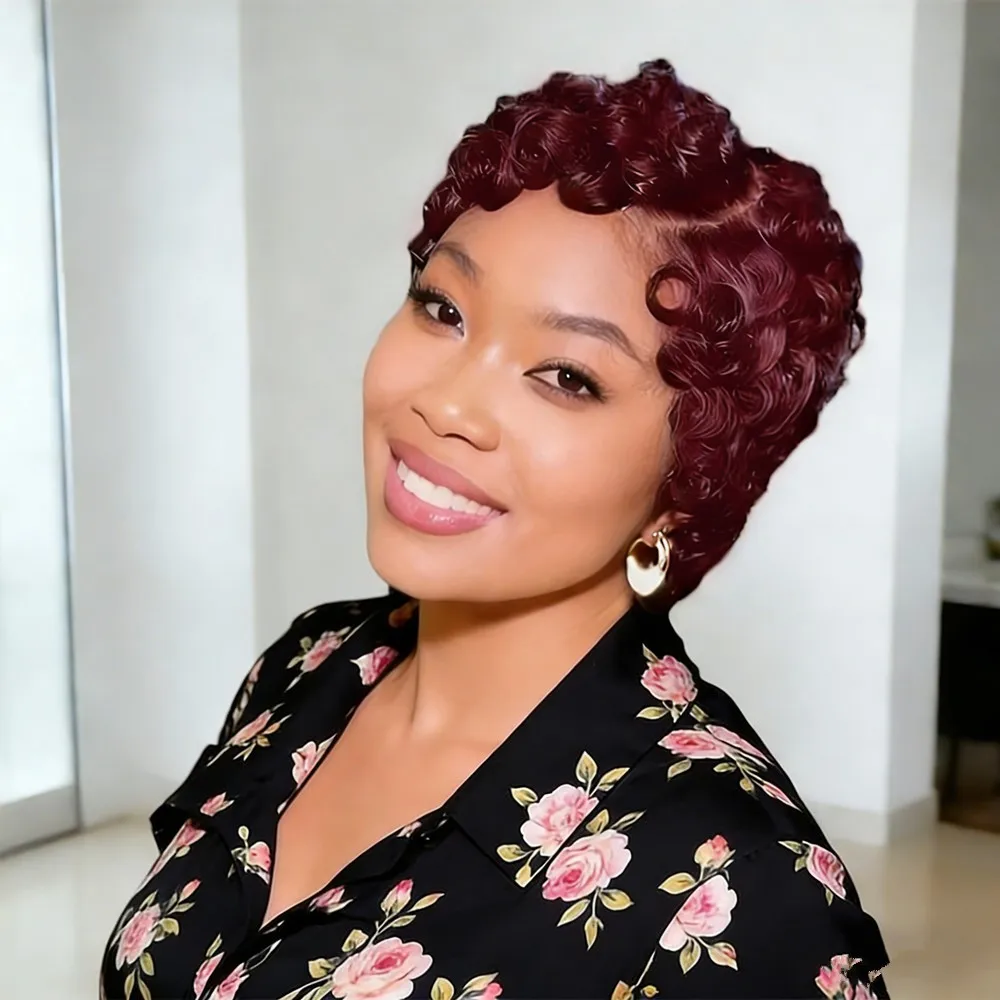 

Парик с челкой в стиле пикси, 13*4, с прозрачной кружевной сеткой, из натуральных человеческих волос, для женщин, короткий, кудрявый, для повседневного использования, естественный вид