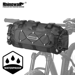 Rhinowalk Bike Handlebar Bag 12L Rainproof Portable Cycling Front Tube Bag With Waterproof Inner And Handlebar Mounting Kit Bag