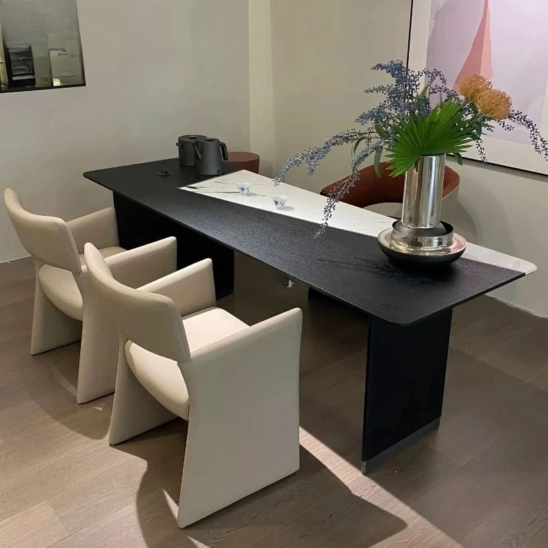 AA**New Chinese Tea Table Household Light Luxury High-end Sense Rock Slab Zen Negotiation Tea Table
