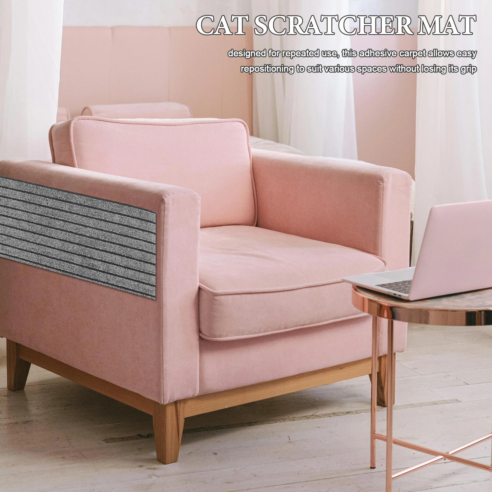 

Reusable Adhesive Cat Scratching Mat for Stairs Walls Furniture Strong Grip Carpet Runner Indoor Outdoor Multi-Scene Application