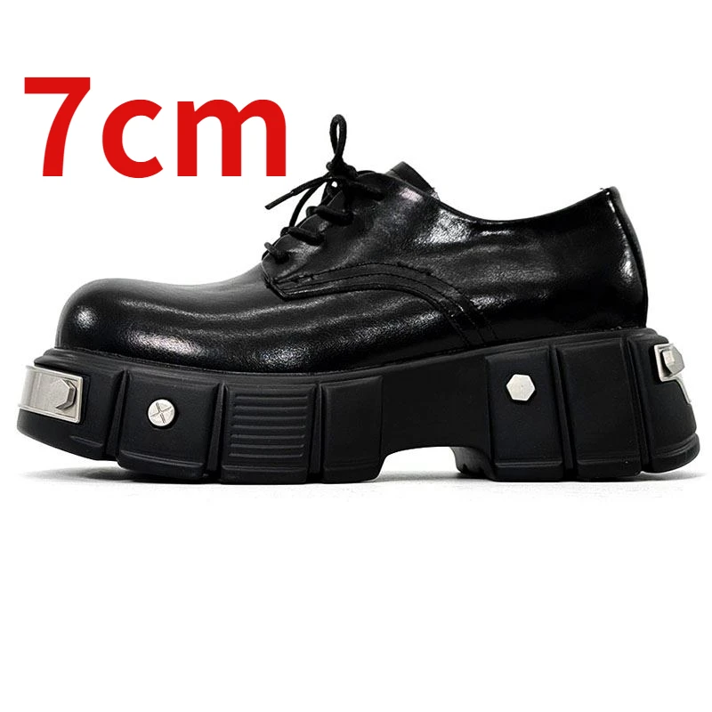 

Shoes for Men's Iron Toe Design Breathable Elevated Derby Shoes Height Increased 6cm Advanced Function Thick Sole Leather Shoes