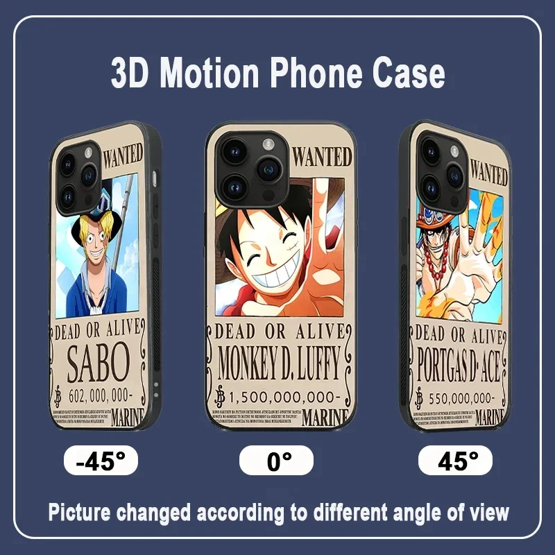ONE PIECE Luffy Ace Luffy Sabo 3D Moving Lenticular Anime Creative