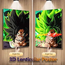 Anime 3D Lenticular Posters Dragon Ball Flip Gradient Print Goku Bed Room Decor Birthday Gift Wall Art(Without Frame)