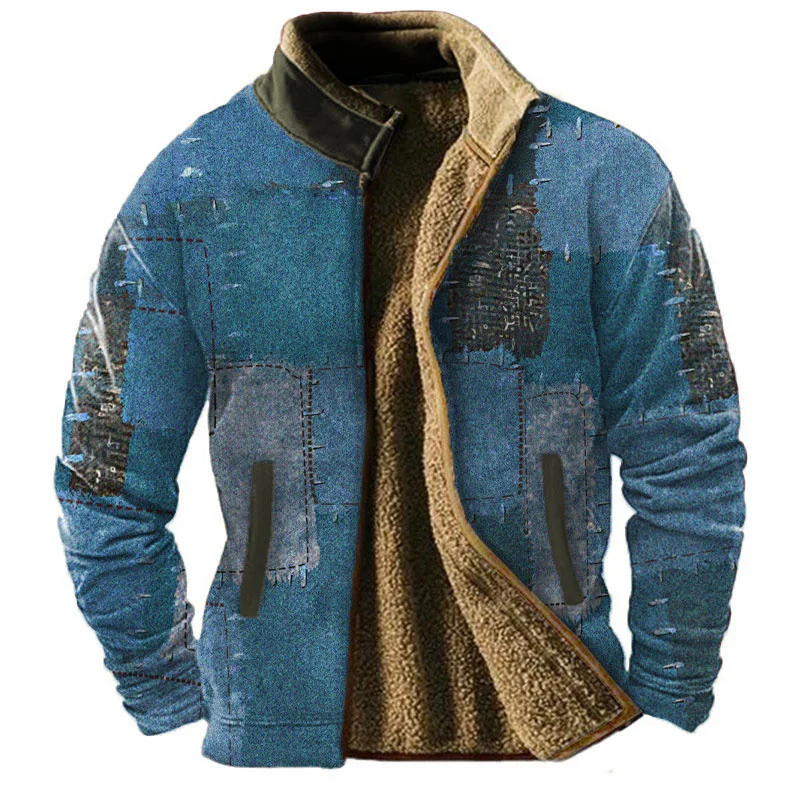 Sudadera con cremallera para hombre, prenda deportiva de manga larga con cuello levantado, color marrón, ideal para vacaciones y salir