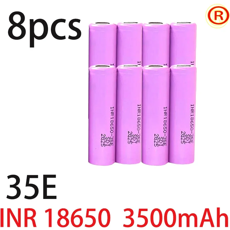 18650 Lithium Ion Rechargeable Battery,3 5E, 3.7V, 3500mAh, Suitable for Battery Pack Assembly,1 Battery To 8 Batteries for Sale