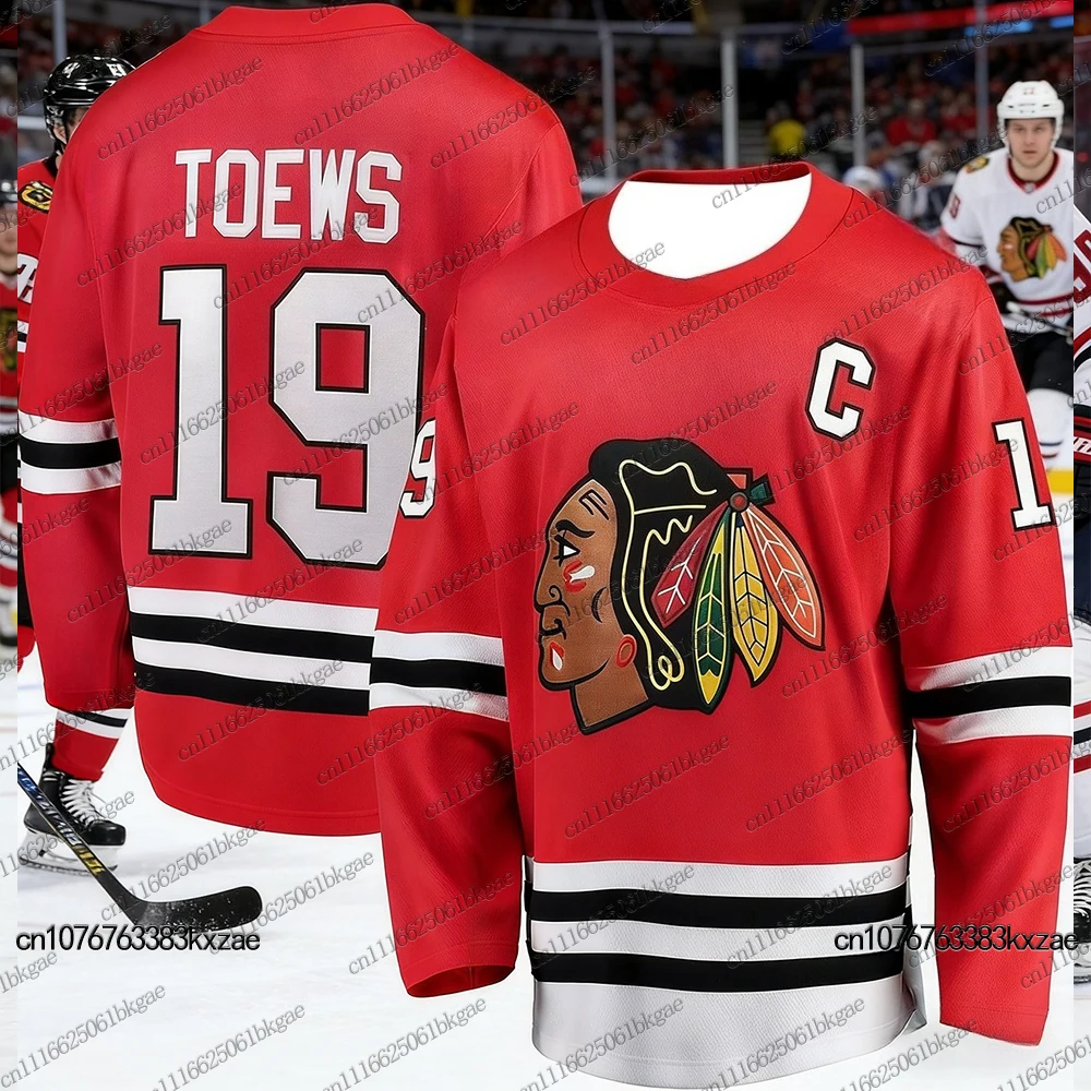 Autumn Winter Hockey Jerseys For Adult/Kids Chicago Red Hockey Jerseys Casual Sports Hockey Jersey Parent Child Hockey Jerseys