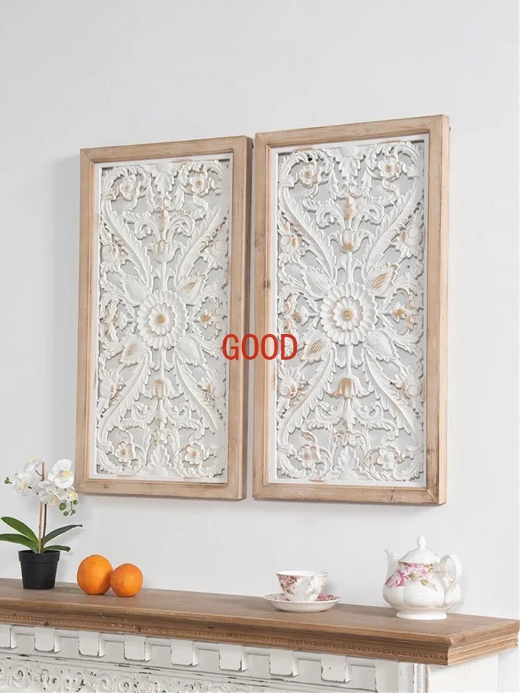 Amerikanische Retro-Alte, geschnitzte Wanddekorationen, Wohnzimmer-Hintergrundwand, Verandadedekorationen, kreative Kombinationswandbehang