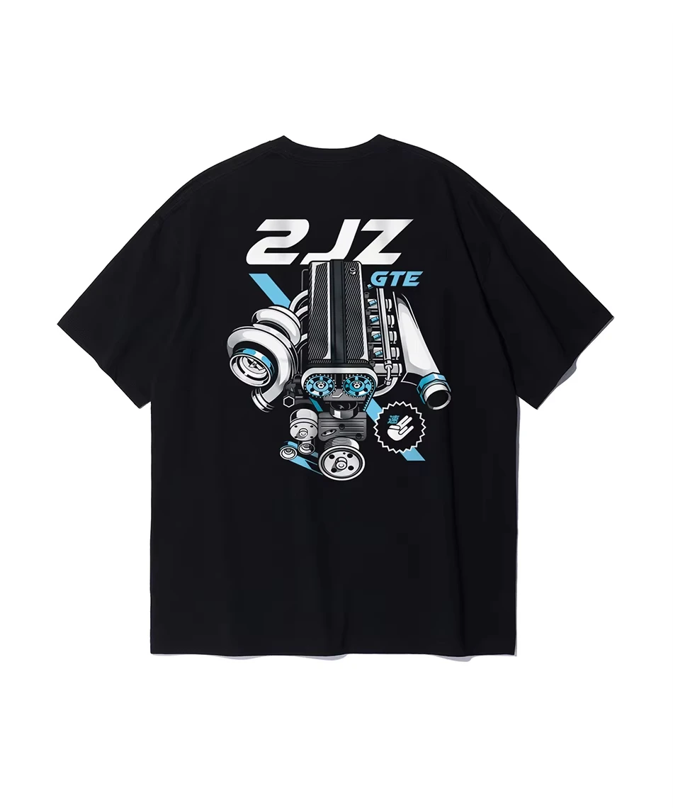 

Turbo Printed T-Shirt Men's Summer Comfort Loose Short Sleeve Cotton Crew Neck Top Fashion Trend Men's Clothing