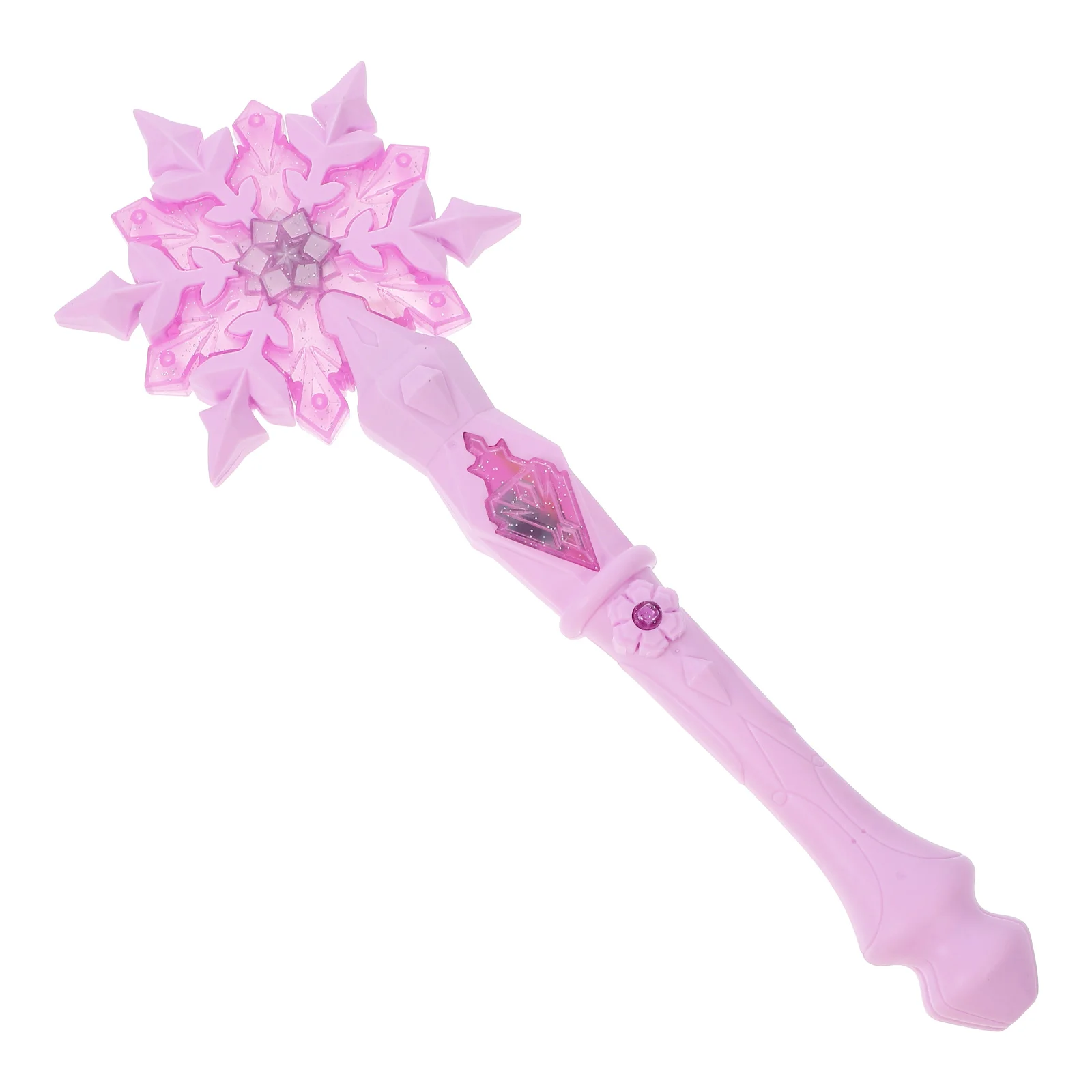 

1pc Light Up Snowflake Glowing Plastic for Kids Girls Birthday Party Carnival Cosplay Princess Role Play Props