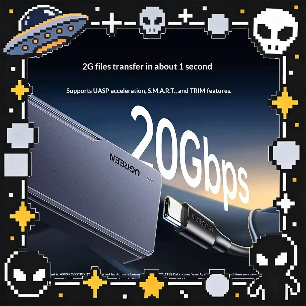 UGREEN CM642 M.2 SSD Enclosure NVMe SATA 20Gbps USB C Thunderbolt 3 4 Compatible 8TB for PC