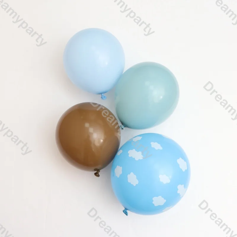 103pcs Round The World Theme Balloons Arch Garland Blue Caramel Balloon Children's Birthday Baby Shower Supplies Party Decor