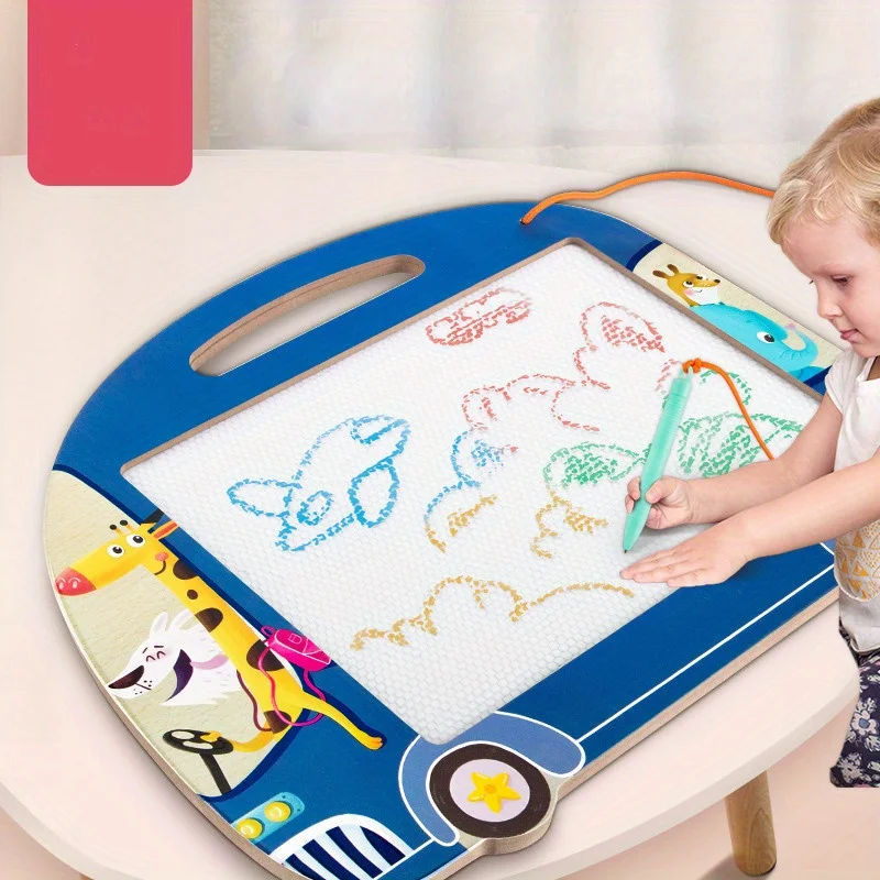 パズルや早期教育用の木製磁気両面描画ボード、楽しい書き込み落書きボード、ティーンエイジャー向けの消去可能なおもちゃ