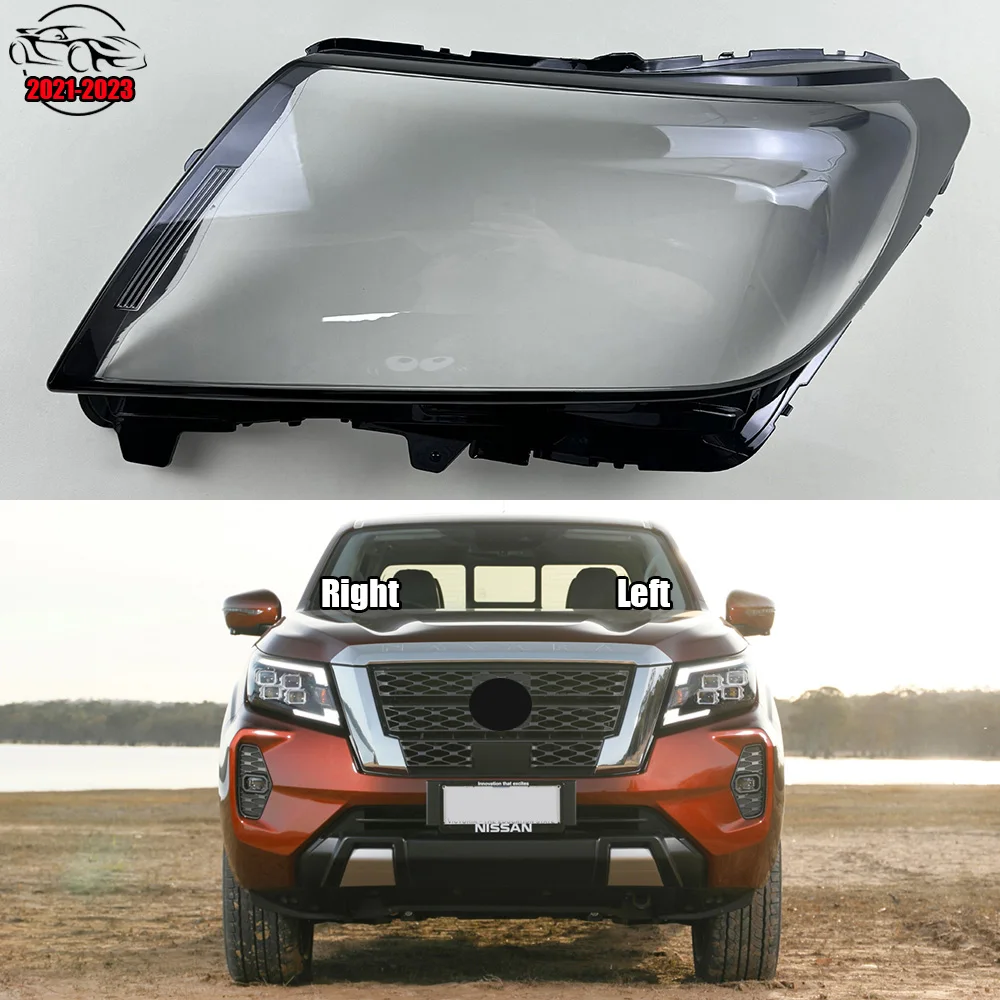 

For Nissan Navara NP300 2021-2023 Car front Headlight glass headlamps transparent lampshade lamp shell Headlight Cover lens