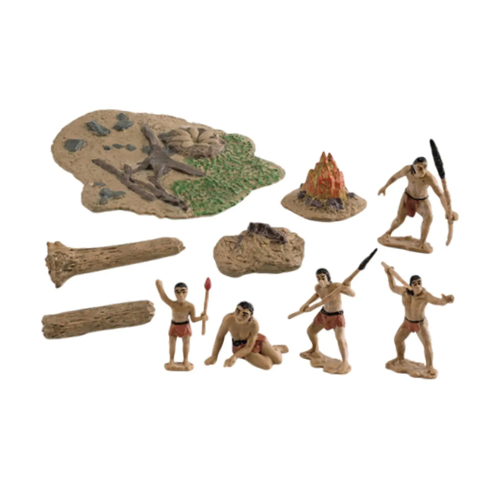 Primitive People Statue Figurines Cute Human Life Display Crafts Small Sculpture for Shelf Office Household Desktop