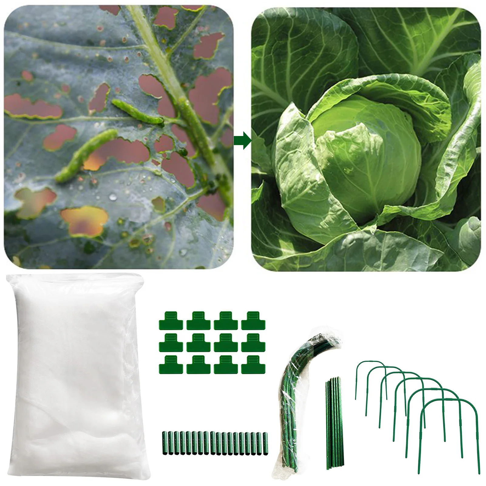 

Garden Vegetable Insect Net Set Cover Plant Flower Care Protection Network Bird Insect Netting Control Mesh Garden Hoops