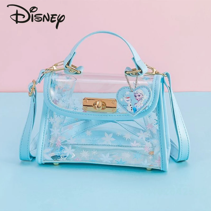 Disney lód i śnieg romans nowa dziecięca torba Crossbody modna wysokiej jakości torba do przechowywania przezroczysta torebka Cartoon Girl