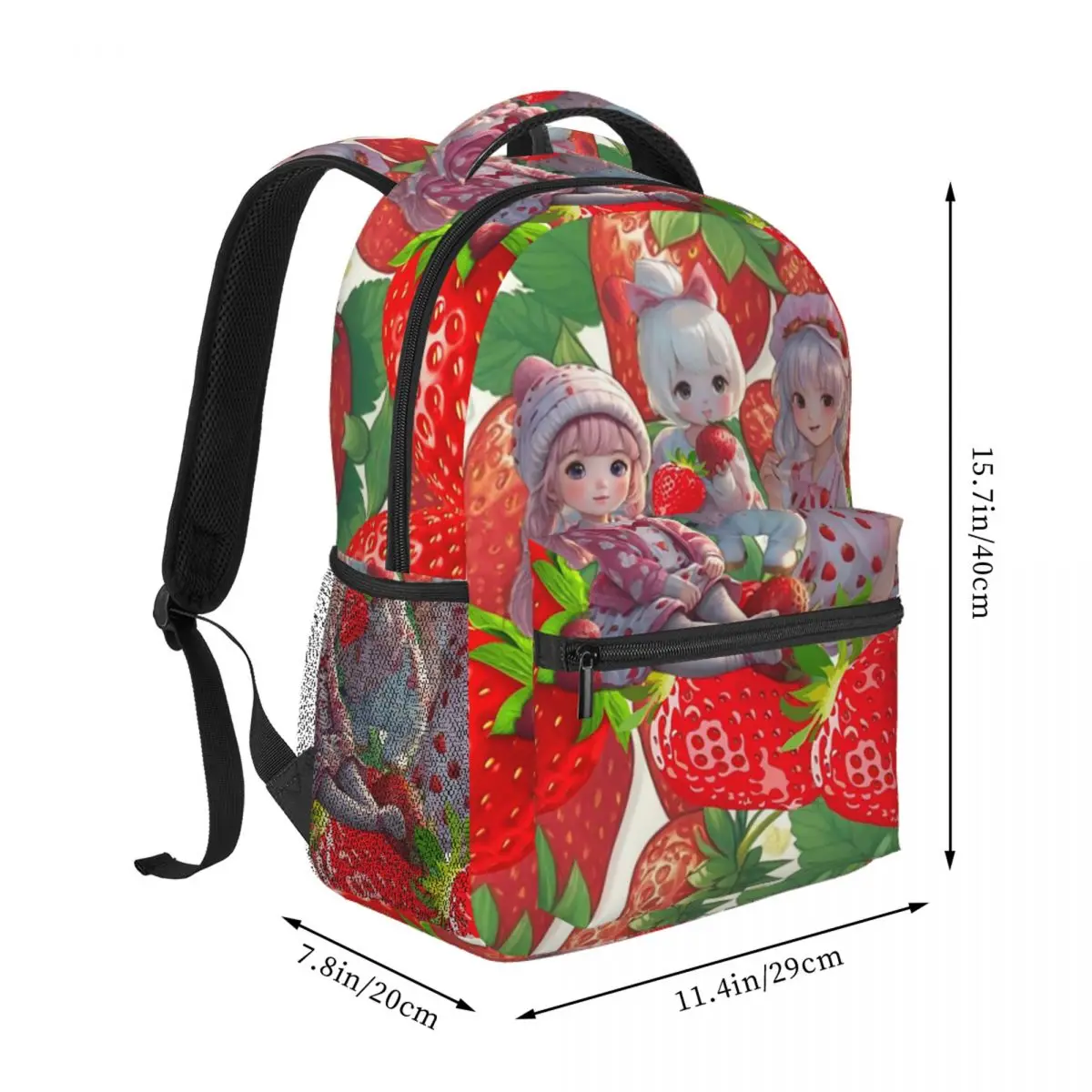 We Love Strawberry Backpack Student BookBag Kids School Bag Computer Shoulder Bags for Boys Girls