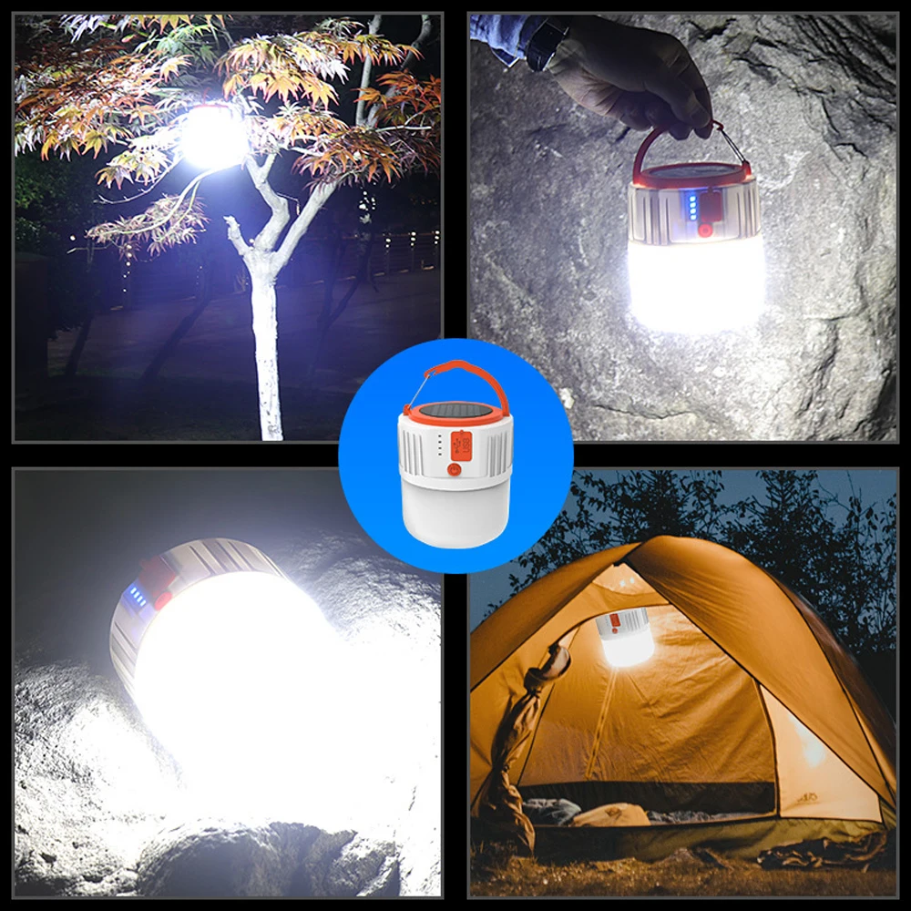 Portable Lantern USB Solar Mobile Light with 24pcs Lamp Beads for Outdoor Camping Accidental Outage Use Portable Light White