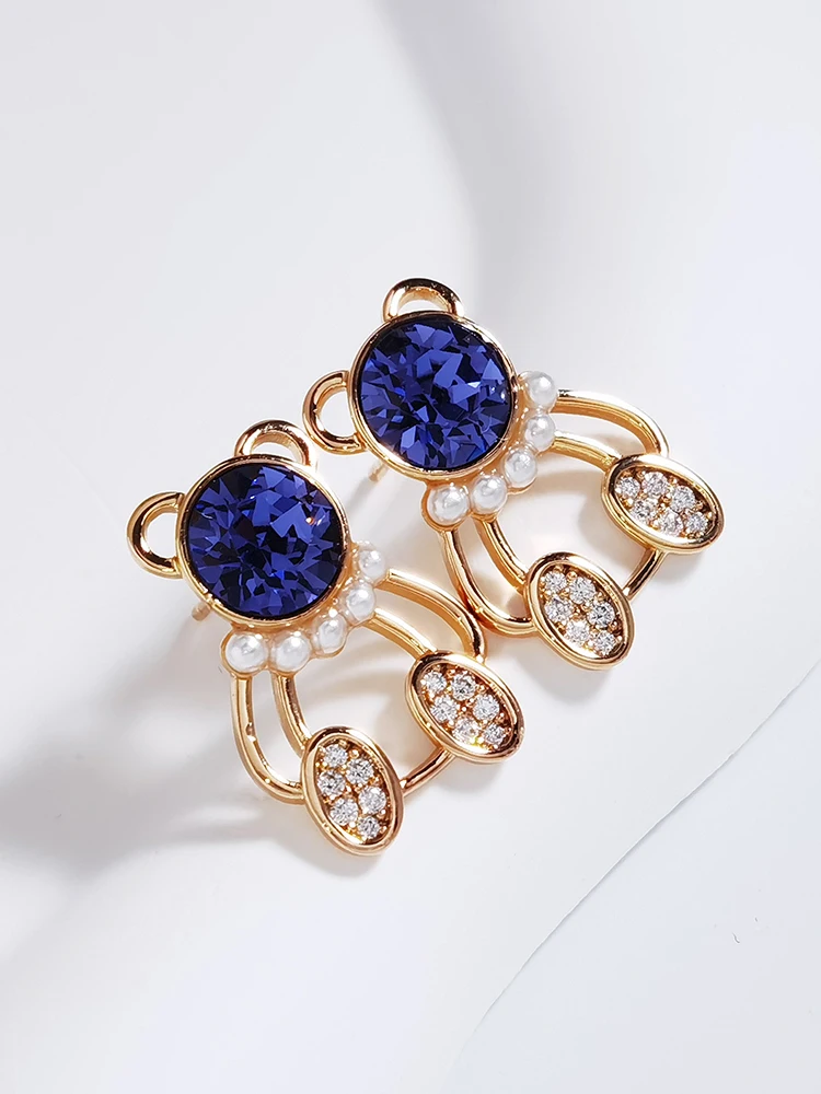 Schöne Bären Ohr stecker aus Kristallen aus Österreich für süße Mädchen Frühlings schmuck neue Tier Frauen durchbohrt Ohrring Bijoux