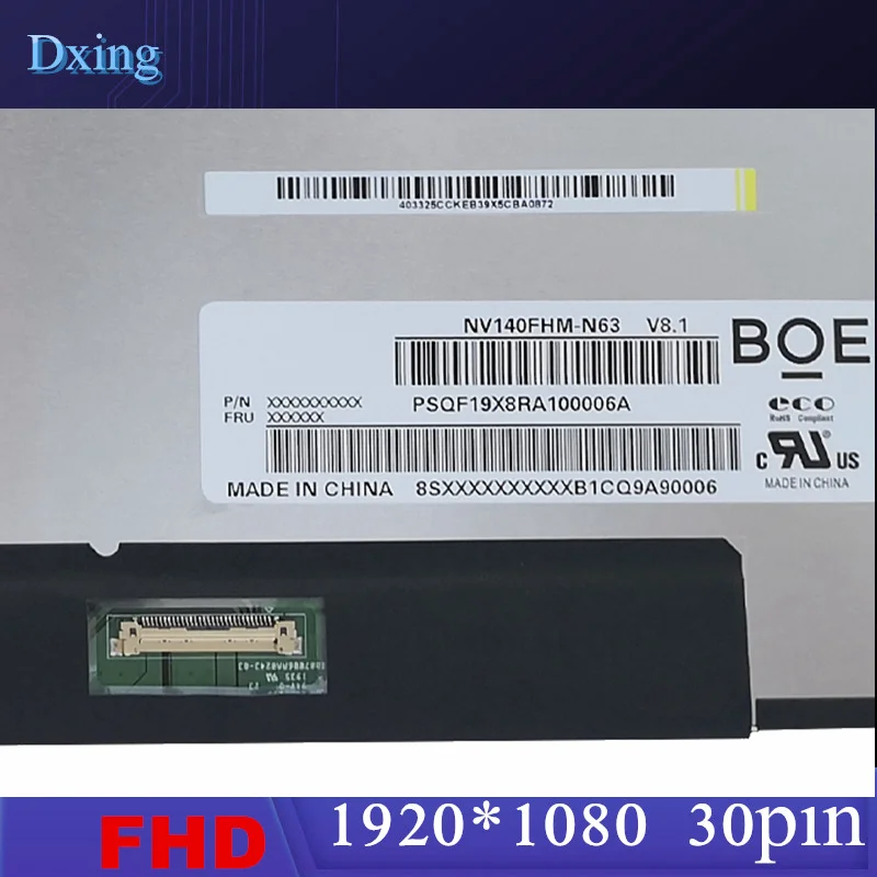 NV140FHM-N63 V8.1 NV140FHM-N63 B140HAN03.2 1920*1080 FHD for BOE 14.0 Laptop LCD Display screen eDP 30 pin Slim Matte Panel