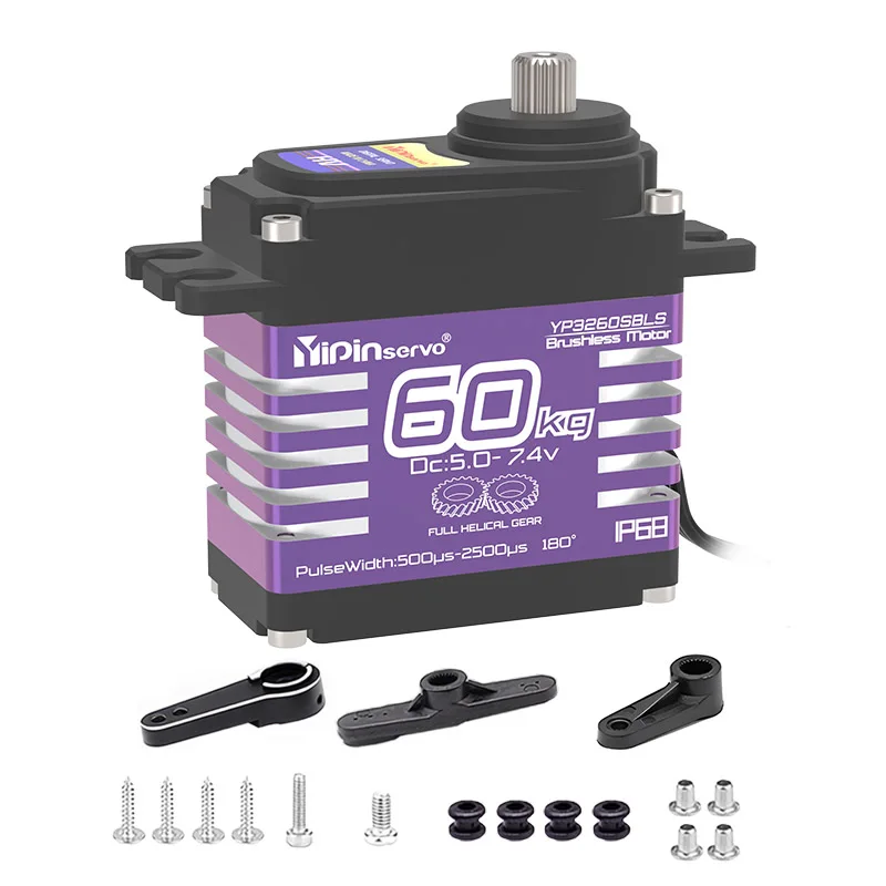 60KG 5.0-7.4V YP3260BLS メタルデジタルサーボ ブラシレスモーター 180 ° /270 ° /357 ° /360 °   ロボット用高トルクサーボ電源部品おもちゃ