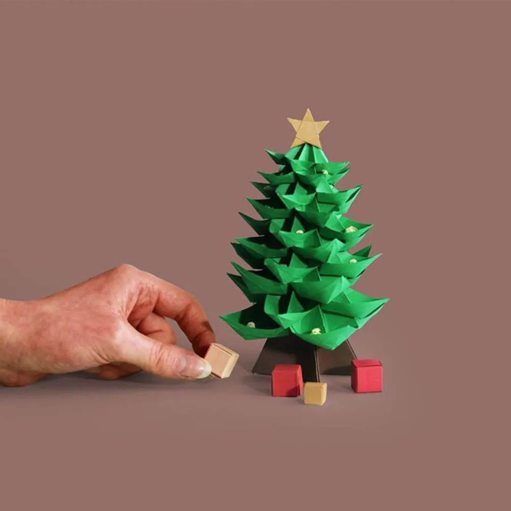 Multicolored DIY Paper Nativity Scene Origami Set 4-6 Inch Religious Figures For Christmas Tree Holiday Table Home Garden Decor
