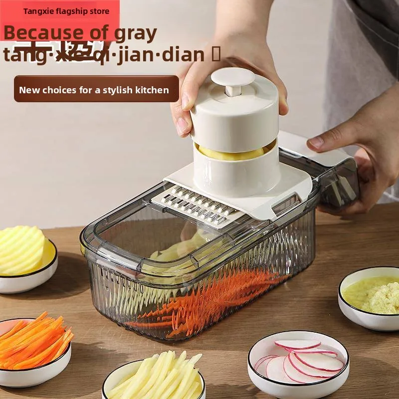 

Kitchen Multi-Function Potato Tead Slicer with Drain Box Vegetable Cutter Storage Device European Sle Cooking Tool