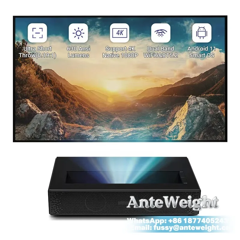 Smart Laser Projector Hot Selling Full HD 4K  TV for Home Theater Ultra Short Throw