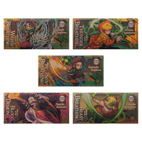 Japan Anime Demon Slayer Gold Cards Ultra Rare Card Tanjirou Kamado Nezuko Character Collection Gold Banknote Kids Gifts