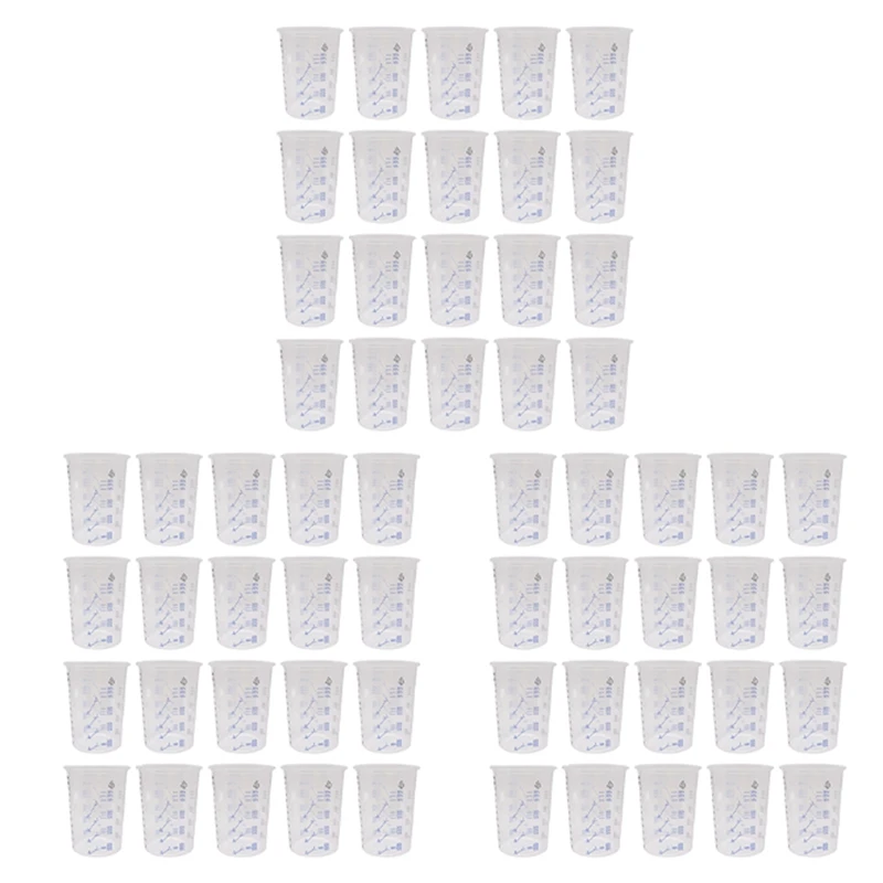 

60Pcs Plastic Disposable Paint Mixing Cup Measurements Cups For Resin Epoxy Pour 600ML