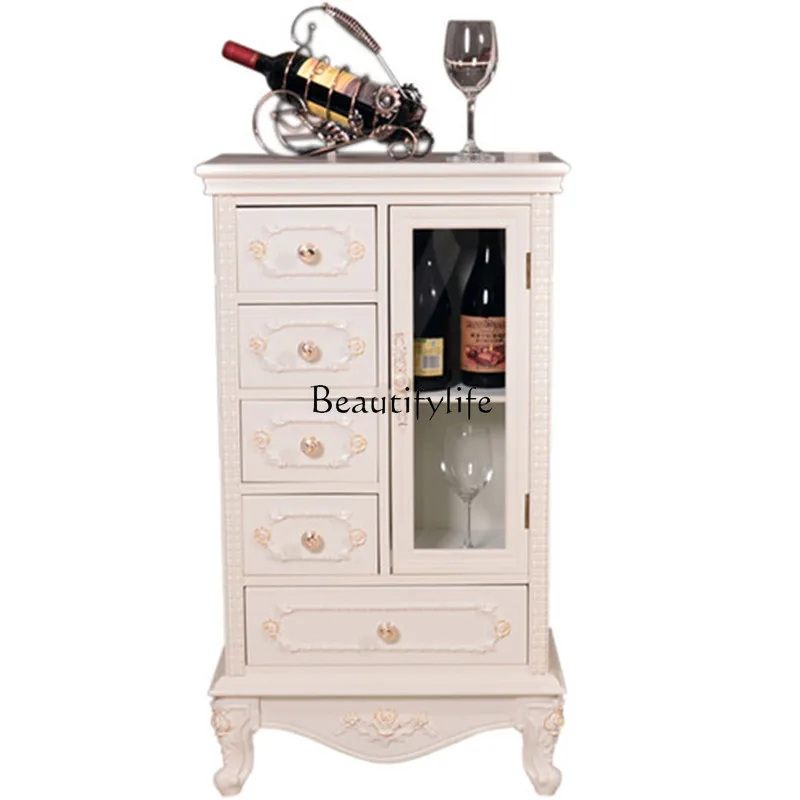 

European-style five-pump storage cabinet, unilateral glass, tea cabinet