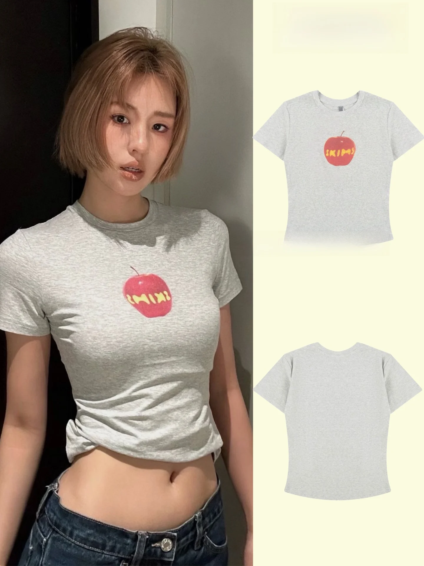 New York Limited Edition Pure Cotton Short Sleeve Slim Fit T-Shirt with  Letter Print Comfortable Soft Ladies Top