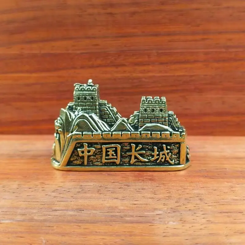 Латунный орнамент, миниатюрная статуя Великой стены, осторочная модель, домашний декор, коллекционный подарок