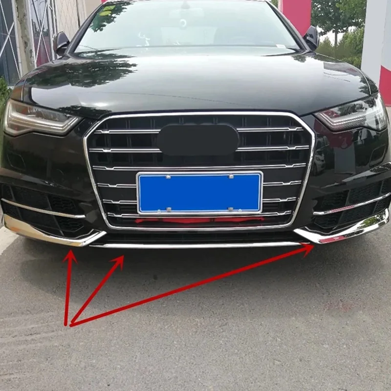 Car Front Bumper Cover Trim Strips Car Decoration For-Audi A6 C7 2017 2018