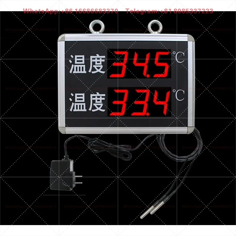 Workshop hanging LED screen dual temperature display sensor transmitter RS485 communication board with probe