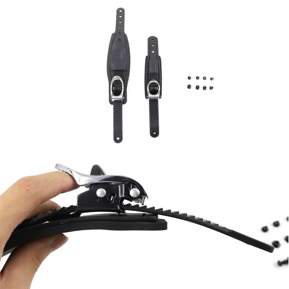 Adjustable Ski Strap Binding Attachment for Multiple Occasions With Ratchet Tongue Ladder to Secure Shoelaces