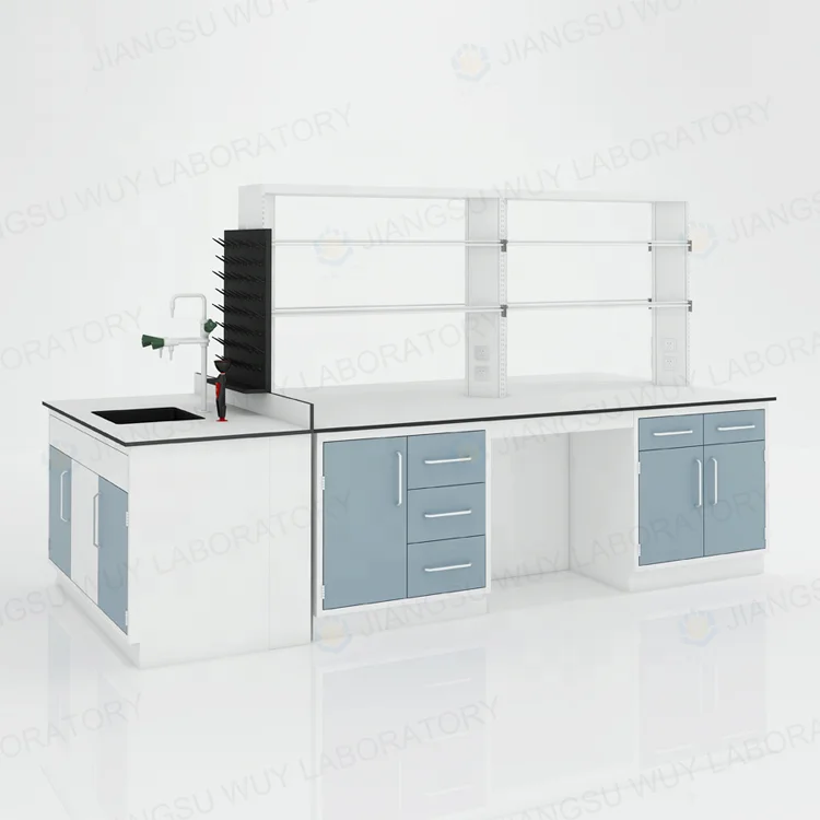 Banc de travail mobile en acier résistant aux produits chimiques, meuble de laboratoire, îlot